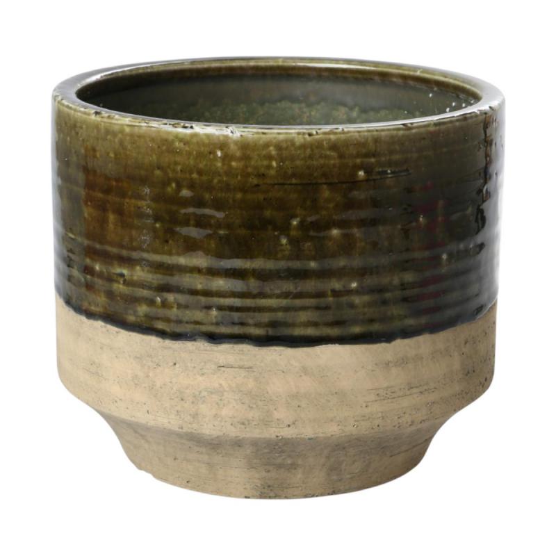 Topf glasiert farbverlauf braun