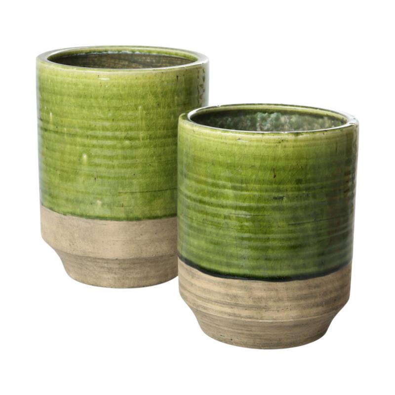 Topf hoch glasiert farbverlauf grün