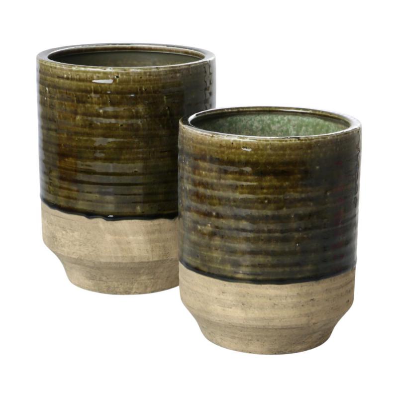 Topf hoch glasiert farbverlauf braun