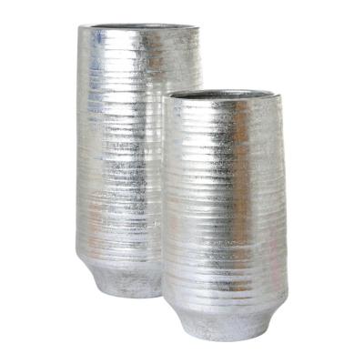 Vase glasiert farbverlauf silber