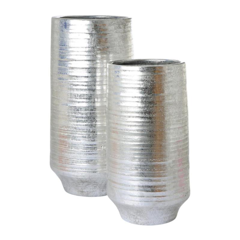 Vase glasiert farbverlauf silber