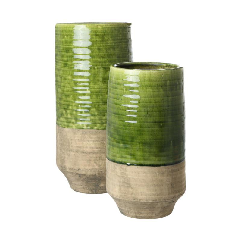 Vase glasiert farbverlauf grün