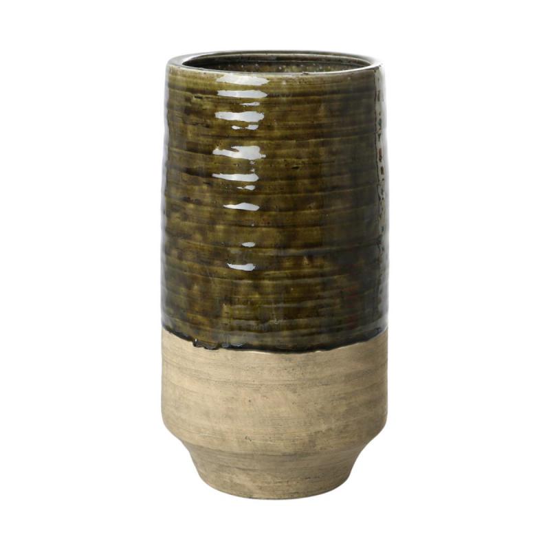 Vase glasiert farbverlauf braun