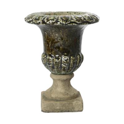 Pokal glasiert farbverlauf braun