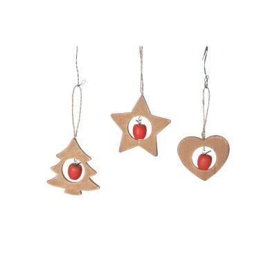 Stern-/Herz-/Tannenbaum-H&auml;nger mit Apfel