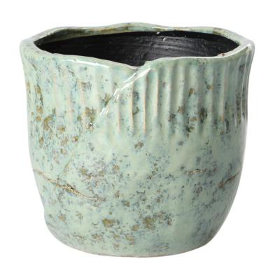 Übertopf glasiert für 18er blaugrün