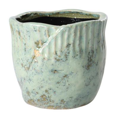 Übertopf glasiert für 13er blaugrün