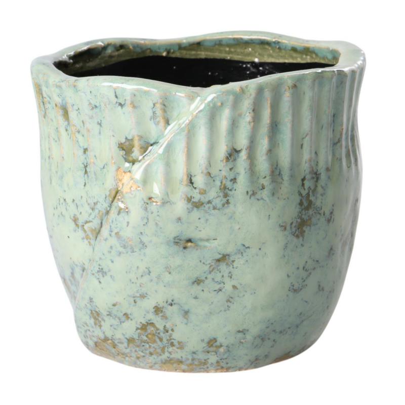 Übertopf glasiert für 13er blaugrün