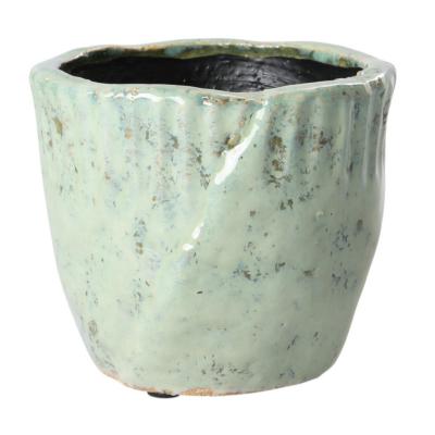 Übertopf glasiert für 10er blaugrün