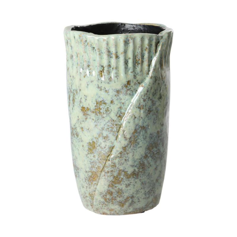 Vase glasiert blaugrün