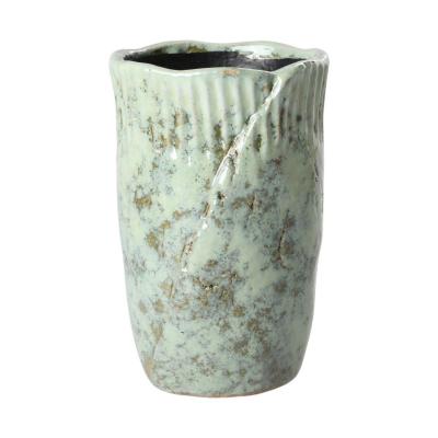 Vase glasiert blaugrün