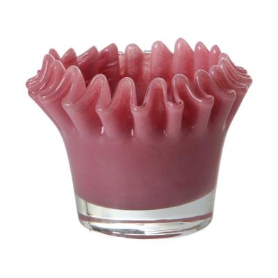Teelichtglas gefaltet altrosa