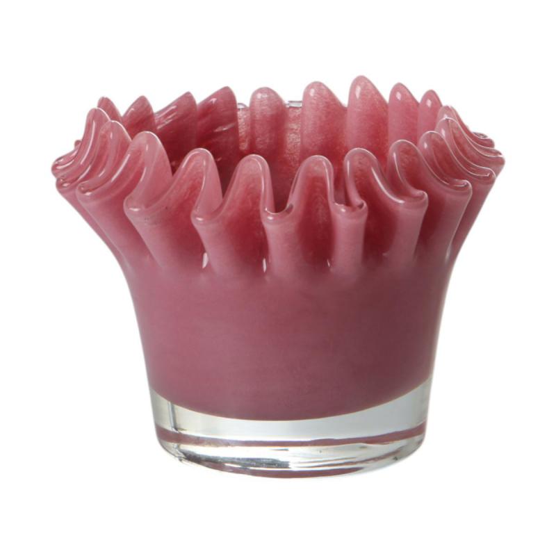 Teelichtglas gefaltet altrosa