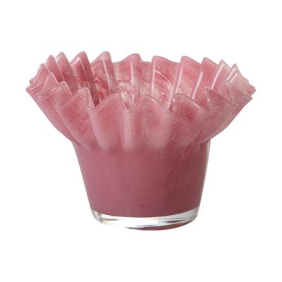 Teelichtglas gefaltet altrosa