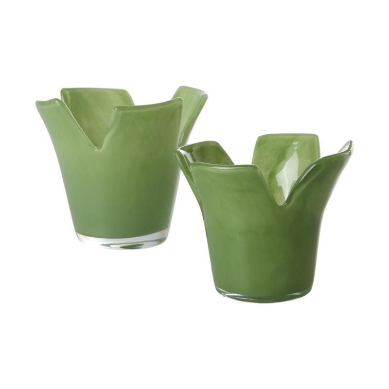 Teelichtglas gefaltet hellgrün