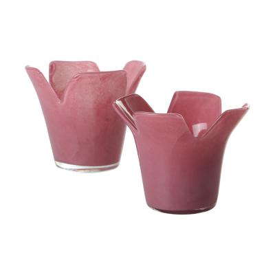Teelichtglas gefaltet altrosa