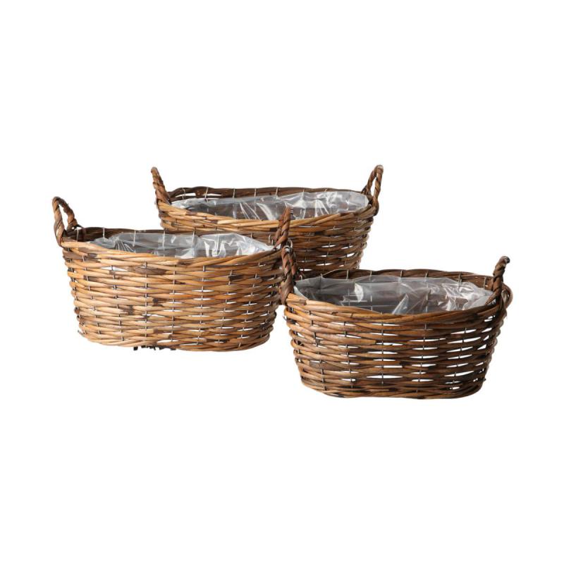 Pflanzkorb oval mit Henkel