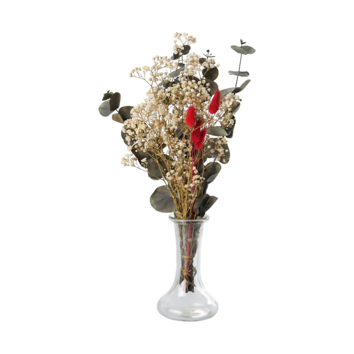 Mini-trockenblumenstrauß rot