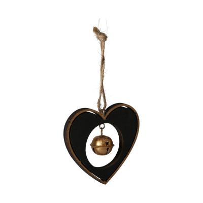 Holz-Herz Hänger mit Glocke