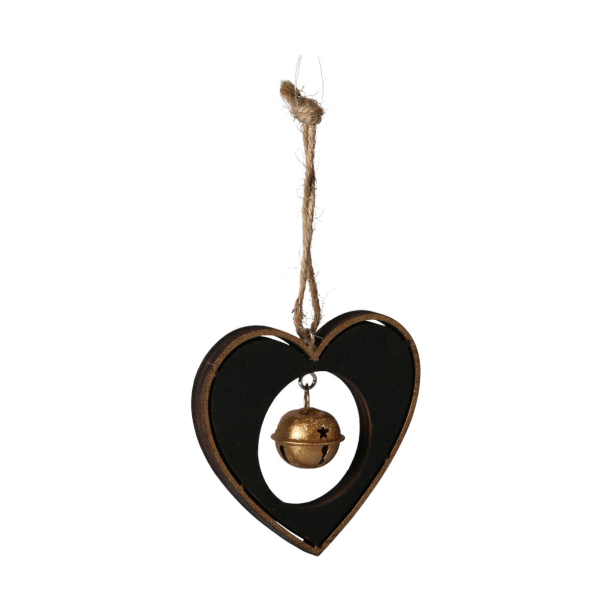 Holz-Herz Hänger mit Glocke