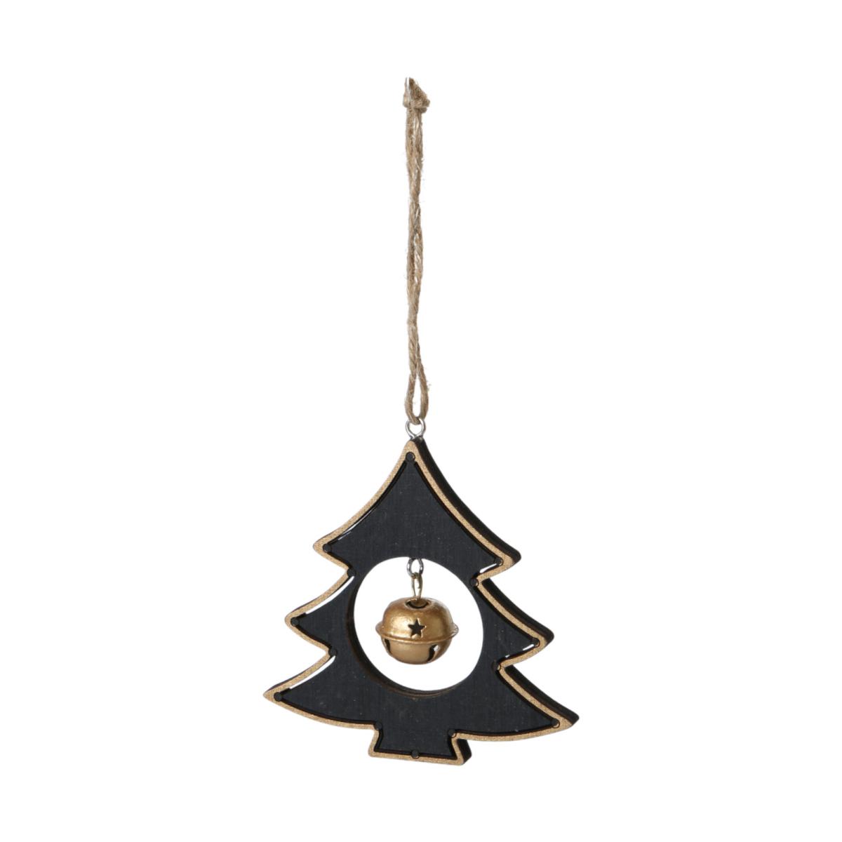 Holz-Tannenbaum Hänger mit Glocke