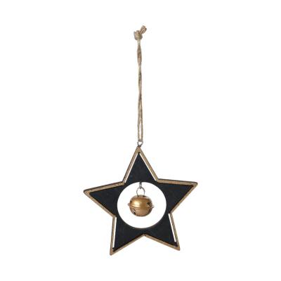 Holz-Stern Hänger mit Glocke