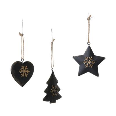 Metall-Hänger Stern/Herz/Baum