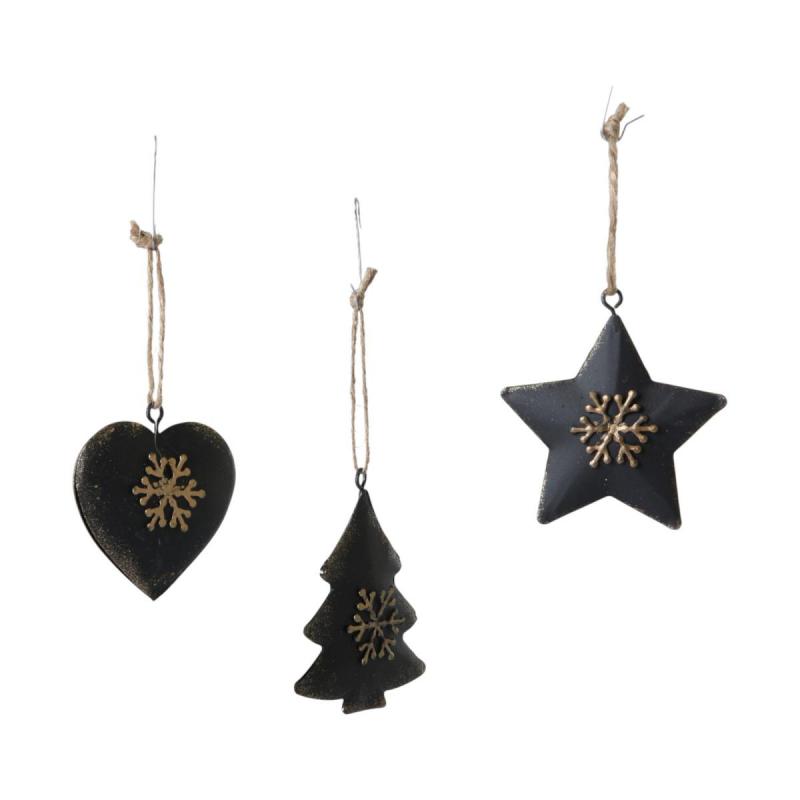 Metall-Hänger Stern/Herz/Baum
