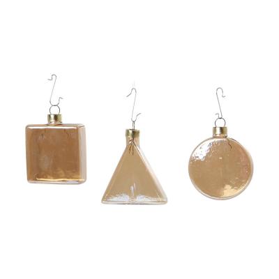 Geometrische Glasanhänger amber