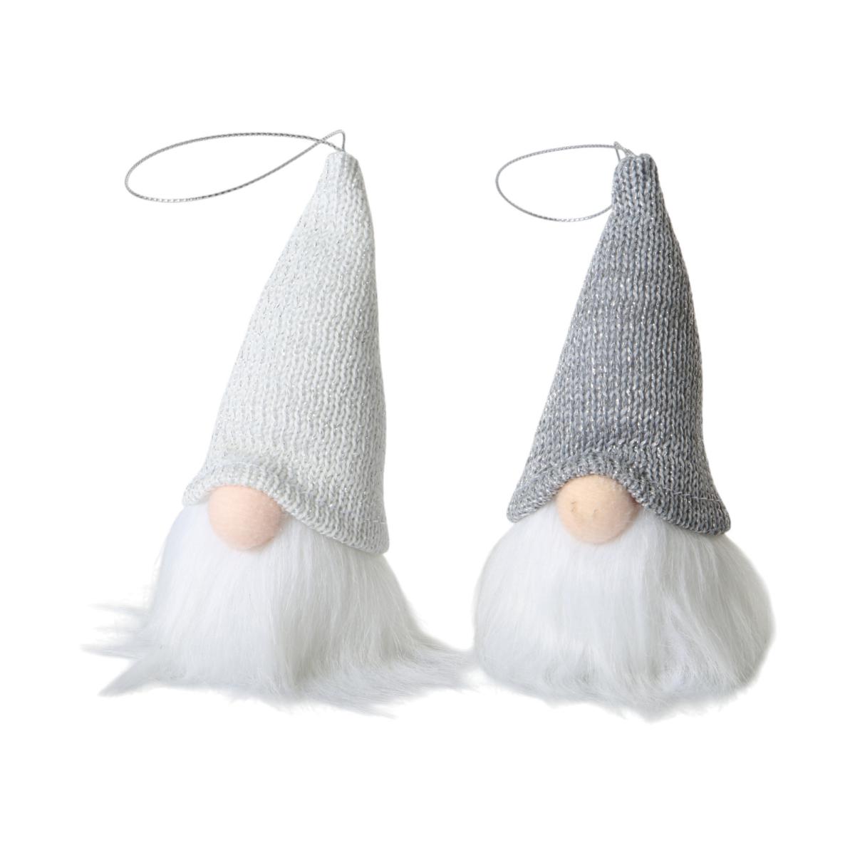 Wichtelhänger mit LED weiss/grau