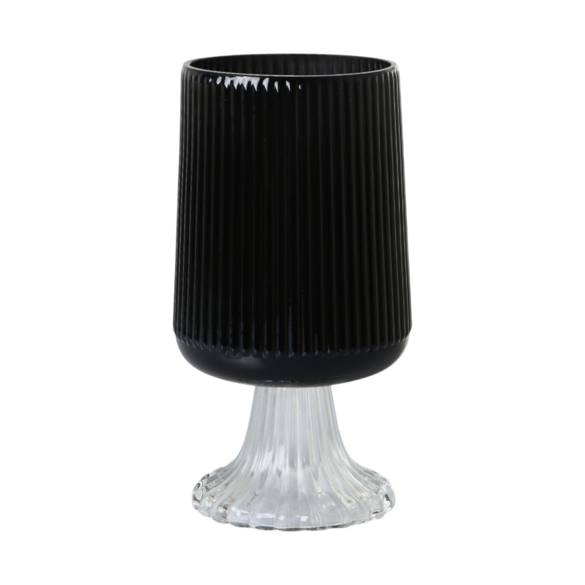 Pokal mit Rillen auf Fuß schwarz