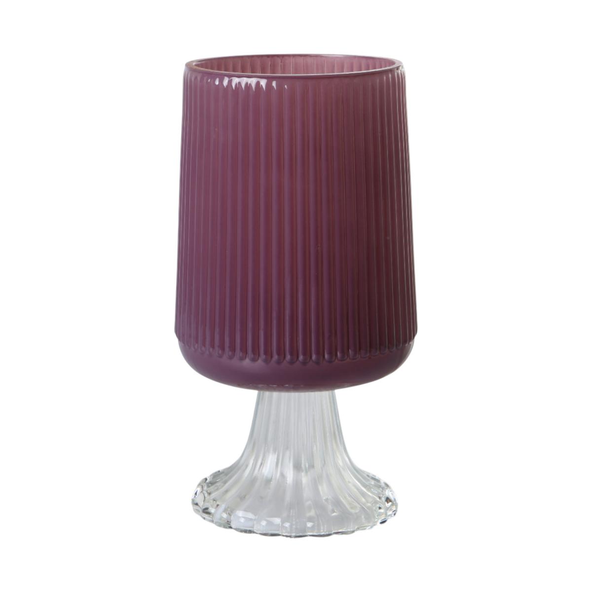 Pokal mit Rillen auf Fuß lila