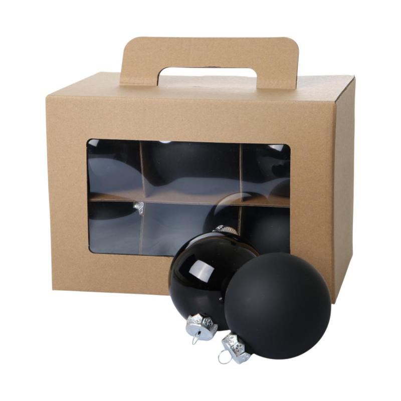 Weihnachtskugeln Glas schwarz