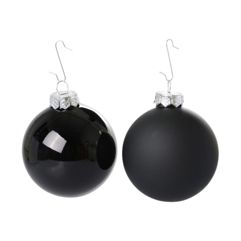 Weihnachtskugeln Glas schwarz