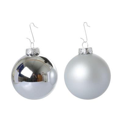Weihnachtskugeln Glas silber