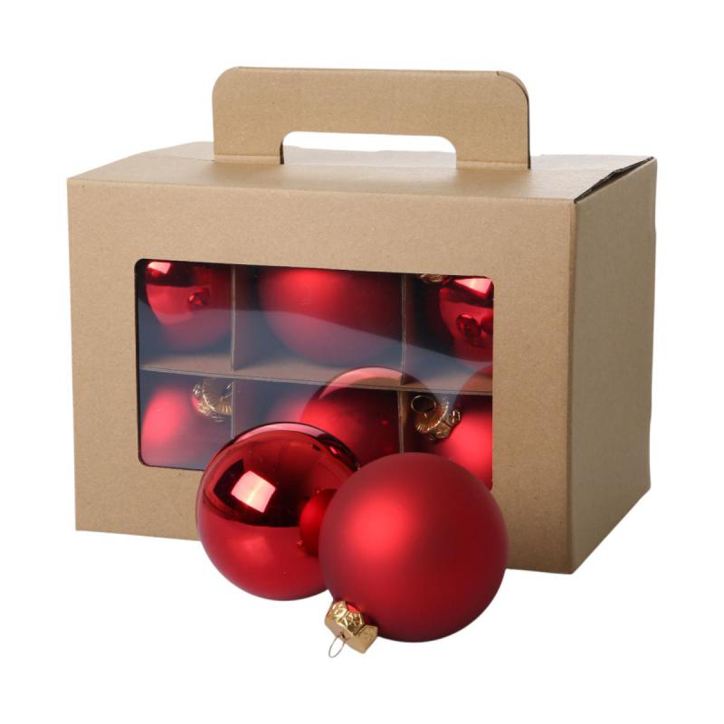 Weihnachtskugeln Glas rot