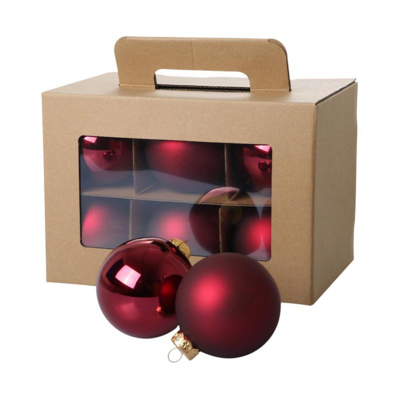 Weihnachtskugeln Glas bordeaux