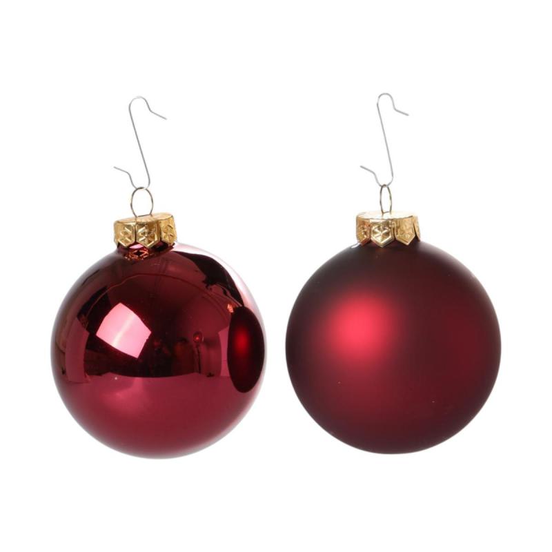 Weihnachtskugeln Glas bordeaux