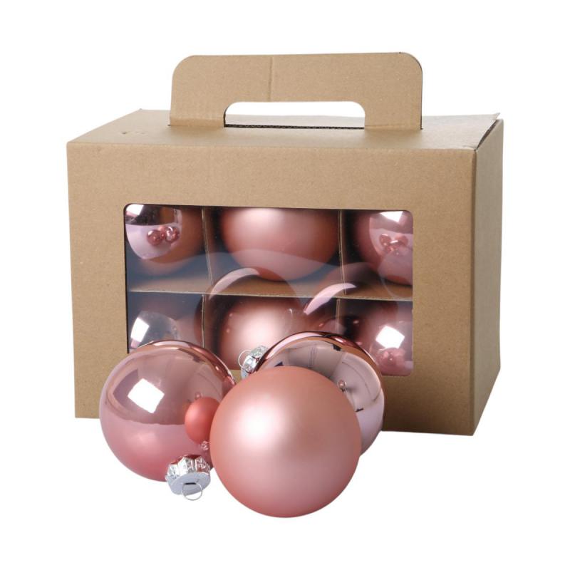 Weihnachtskugeln Glas rosa