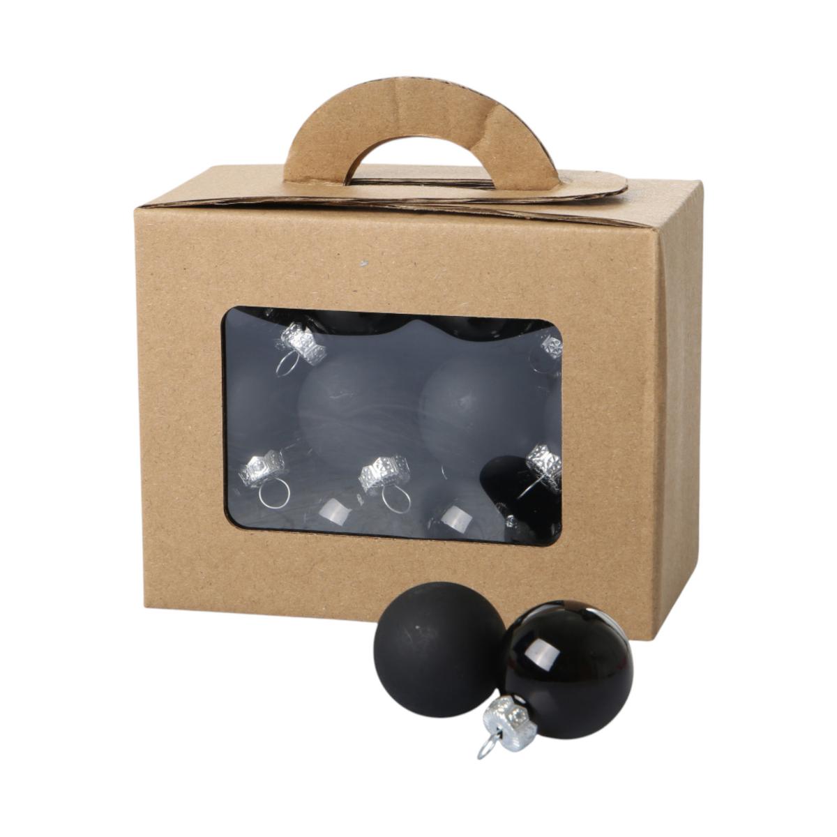 Weihnachtskugeln Glas schwarz