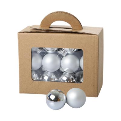 Weihnachtskugeln Glas silber