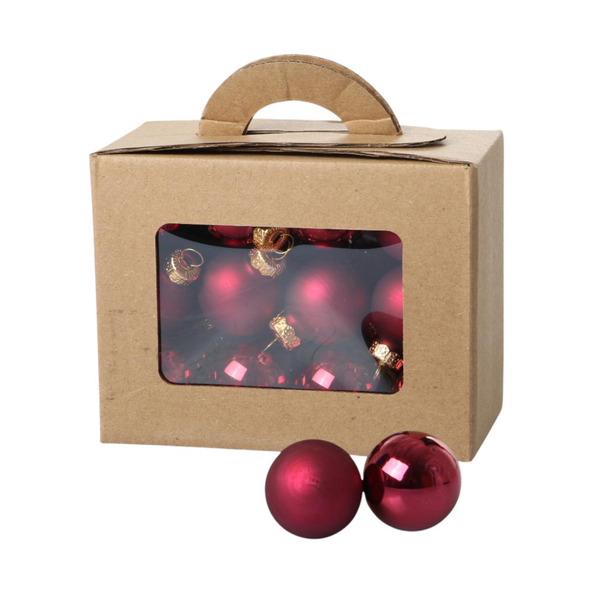 Weihnachtskugeln Glas bordeaux