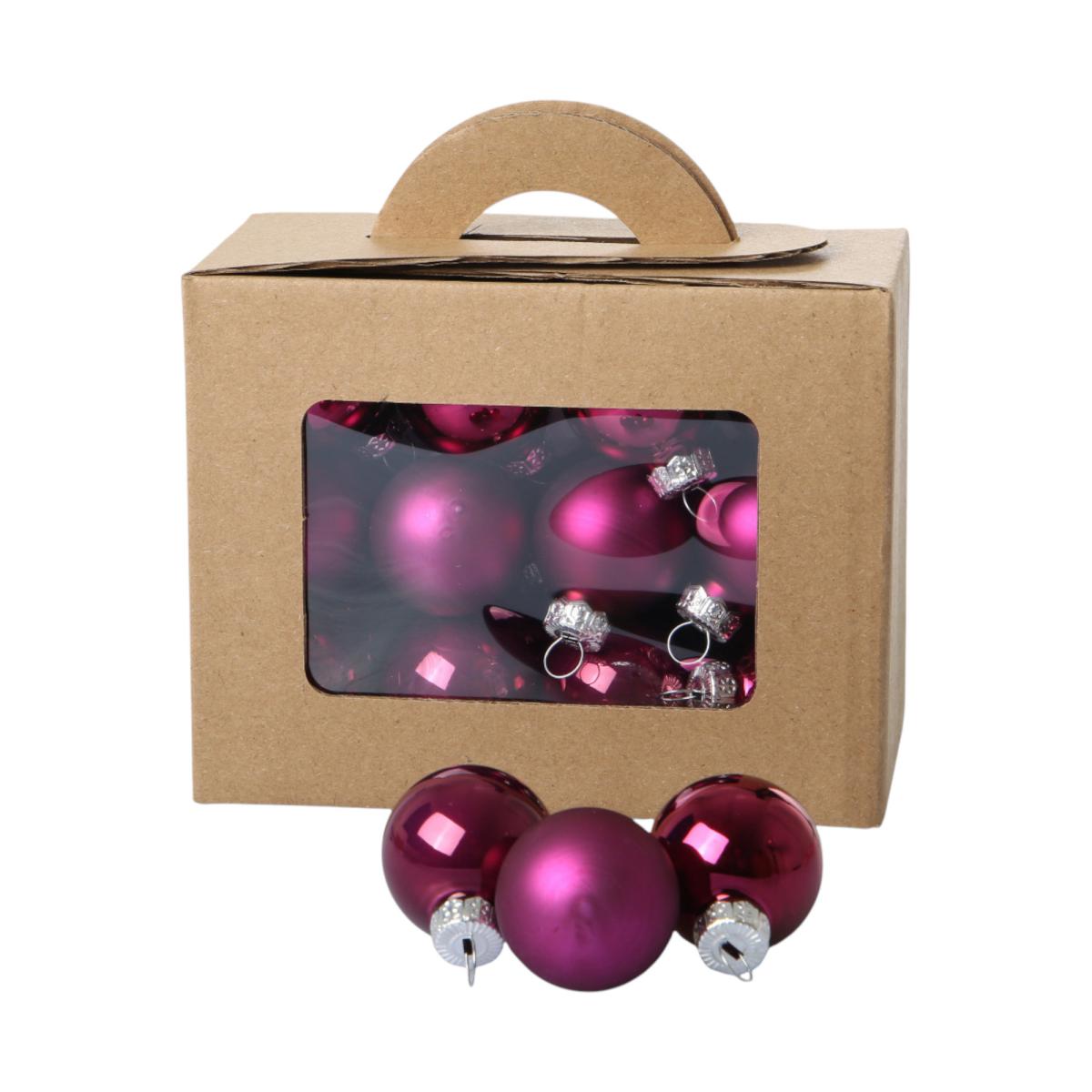 Weihnachtskugeln Glas berry