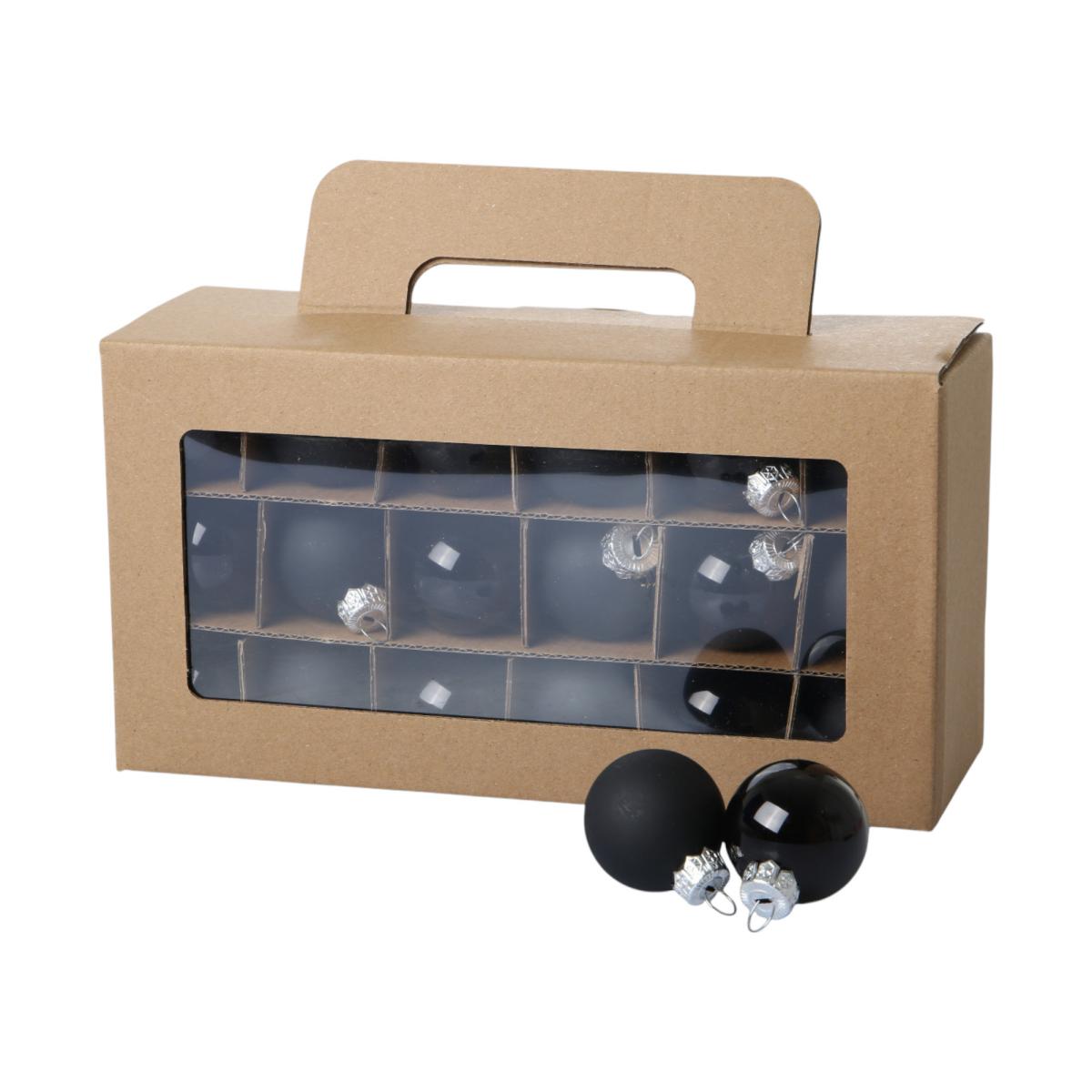 Weihnachtskugeln Glas schwarz