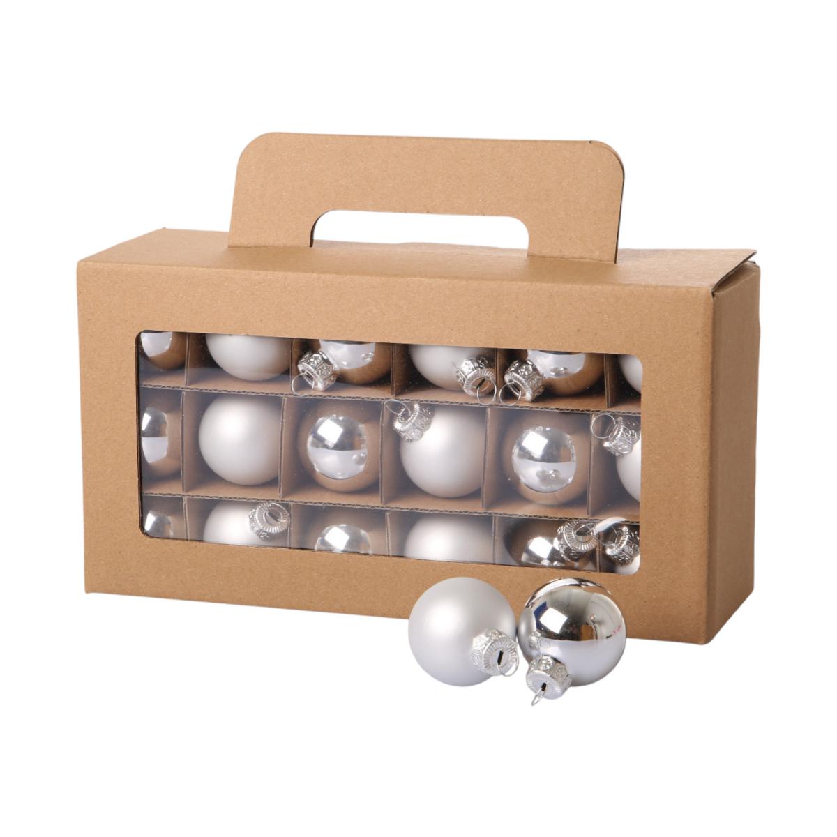 Weihnachtskugeln Glas silber