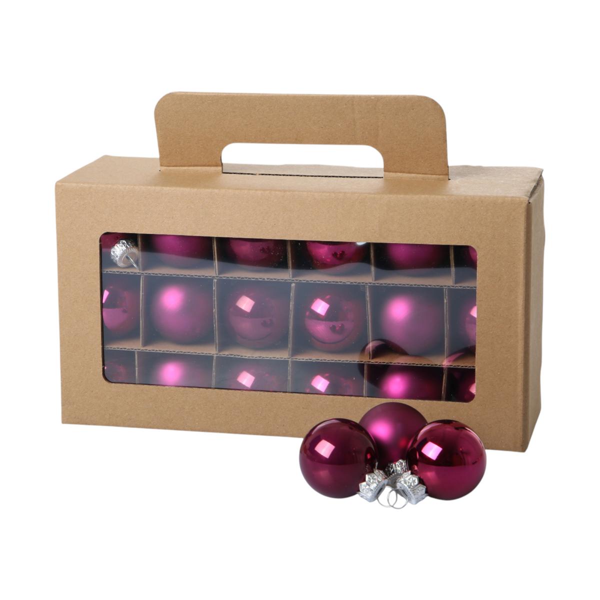 Weihnachtskugeln Glas berry