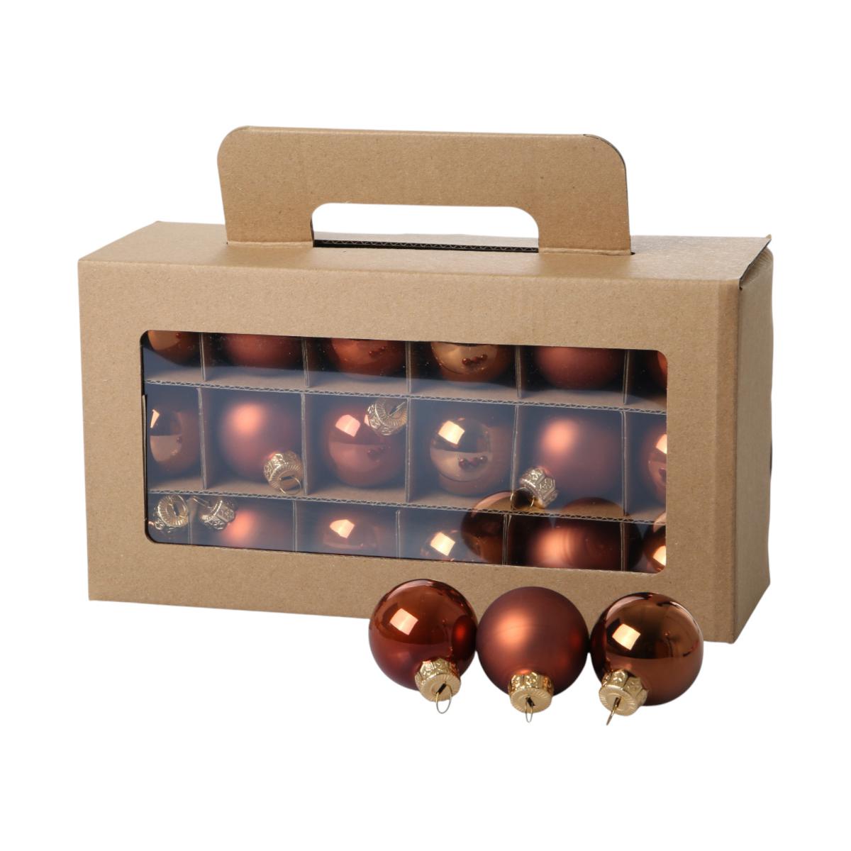 Weihnachtskugeln Glas braun