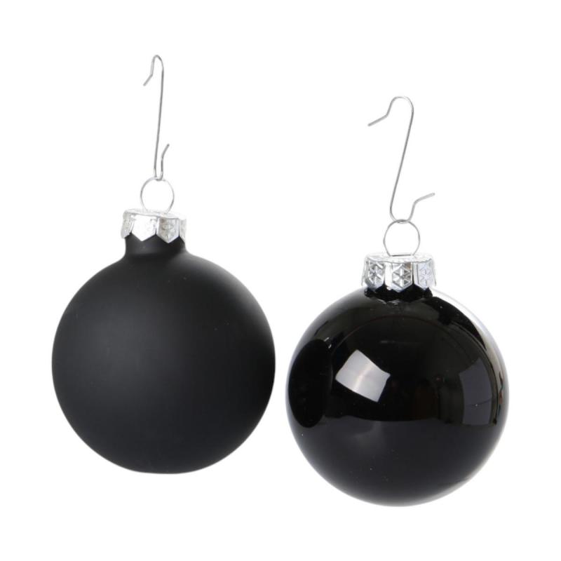 Weihnachtskugeln Glas schwarz