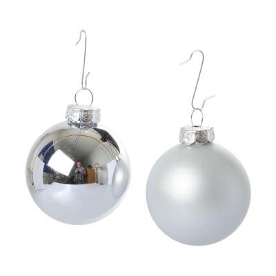 Weihnachtskugeln Glas silber