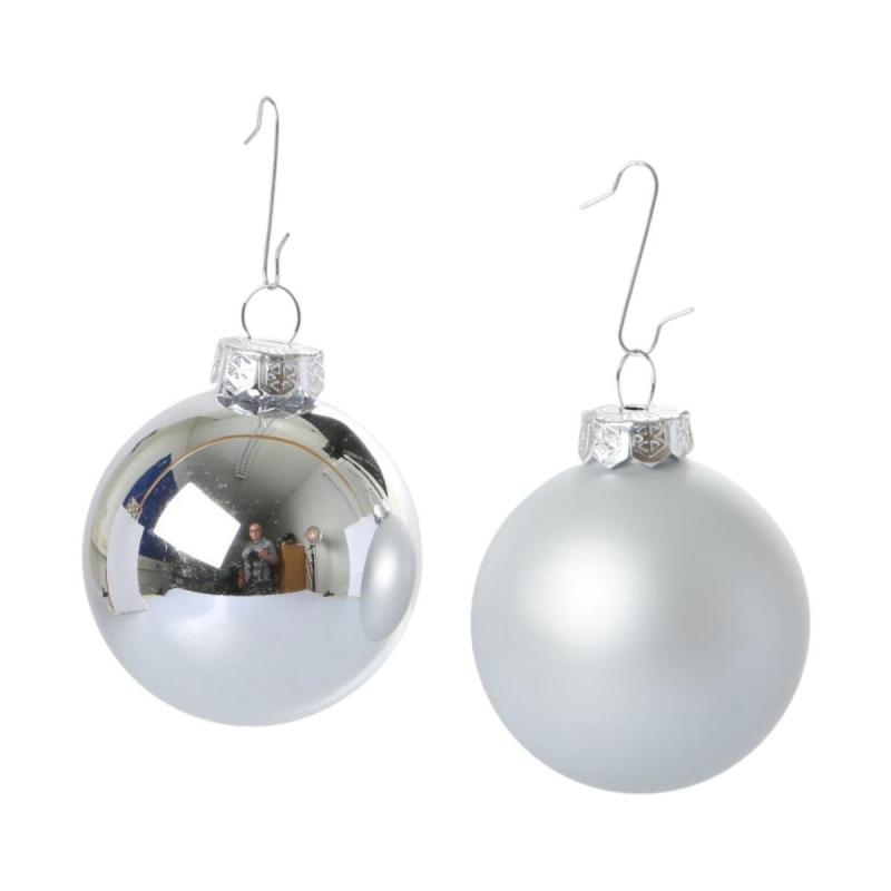 Weihnachtskugeln Glas silber